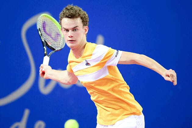 Luca Van Assche (Fra) TENNIS : Open Sud de France 2022 - Qualifs - Montpellier - 30 01 2022 JBAutissier Panoramic 