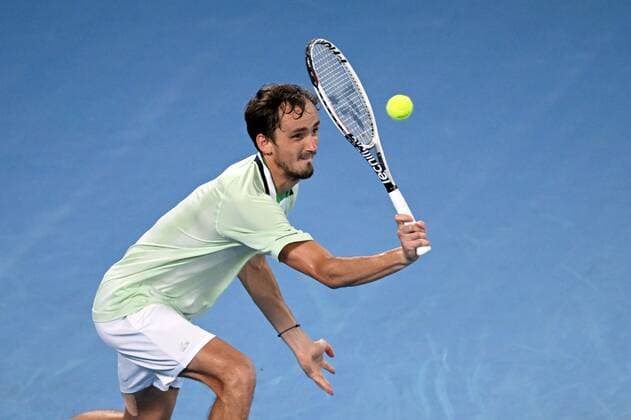 Mandatory Credit: Photo by James Gourley Shutterstock (12778011ek) Daniil Medvedev during the Men s Singles final Australian Open, Day Fourteen, Tennis, Melbourne Park, Melbourne, Australia - 30 Jan 2022 Australian Open, Day Fourteen, Tennis, Melbourne Park, Melbourne, Australia - 30 Jan 2022 Copyright: xJamesxGourley Shutterstockx 12778011ek
