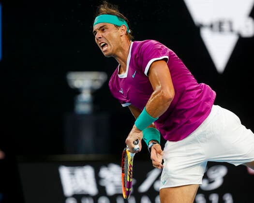Rafael Nadal ESP , Final, Final Tennis Australian Open 2022 Grand Slam Melbourne Park Melbourne Victoria Australia 30 January 2022 Copyright: xJuergenxHasenkopfx