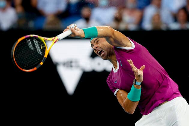 Rafael Nadal ESP , Final, Final Tennis Australian Open 2022 Grand Slam Melbourne Park Melbourne Victoria Australia 30 January 2022 Copyright: xJuergenxHasenkopfx