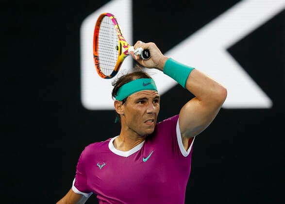 Rafael Nadal ESP , Final, Final Tennis Australian Open 2022 Grand Slam Melbourne Park Melbourne Victoria Australia 30 January 2022 Copyright: xJuergenxHasenkopfx