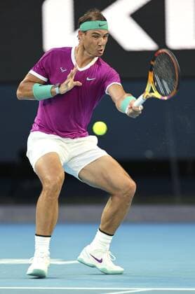 Tennis: Australian Open Rafael Nadal of Spain plays against Daniil Medvedev of Russia in the men s singles final at the Australian Open tennis championships in Melbourne on Jan. 30, 2022.  A14AA0001215532P