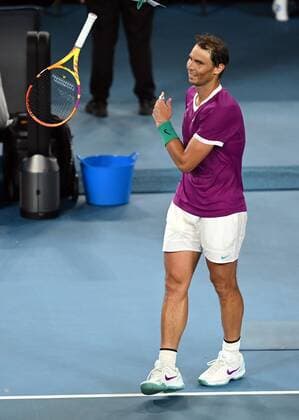 Mandatory Credit: Photo by James Gourley Shutterstock (12778011fp) Rafael Nadal celebrates victory in the Men s Singles final Australian Open, Day Fourteen, Tennis, Melbourne Park, Melbourne, Australia - 30 Jan 2022 Australian Open, Day Fourteen, Tennis, Melbourne Park, Melbourne, Australia - 30 Jan 2022  Copyright: xJamesxGourley Shutterstockx 12778011fp