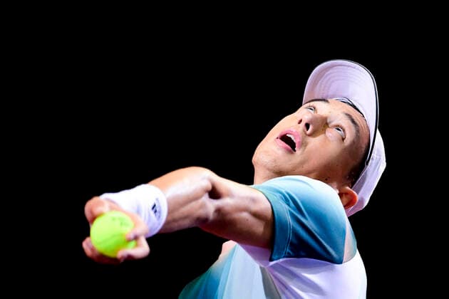 Antoine Hoang (Fra) TENNIS : Open Sud de France 2022 - Montpellier - 29 01 2022 JBAutissier Panoramic 
