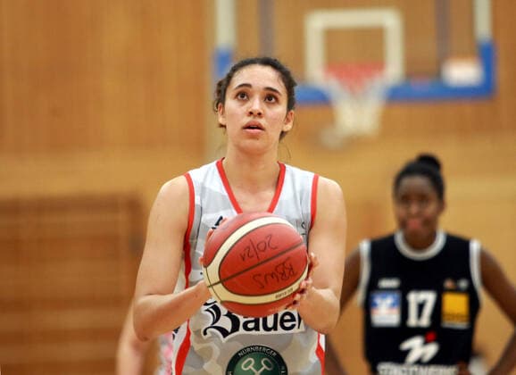 Mikayla WILLIAMS Wasserburg US , Da Basketball,1 Bundesliga 2021 22, 30 01 22, TSV Wasserburg vs Pharmaserv Marburg, Wasserburg, Badria Sportzentrum. Copyright: WolfgangxFehrmann