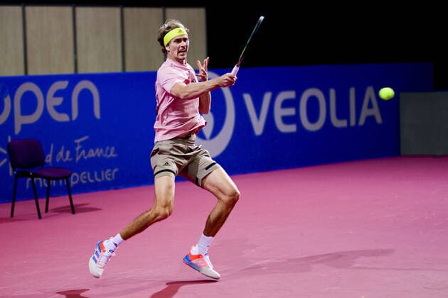 entrainement de Alexander Zverev (Ger) TENNIS : Open Sud de France 2022 - Montpellier - 30 01 2022 JBAutissier Panoramic 
