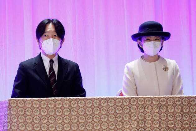Crown Prince Akishino, Princess Kiko, JANUARY 29, 2022 : Japan national team, Nationalteam Organization Ceremony for Beijing 2022 Olympic Winter games, Winterspiele,Spiele, Summer games in Tokyo, Japan. (Pool via AFLO Noxthirdxpartyxsales  (179438284)