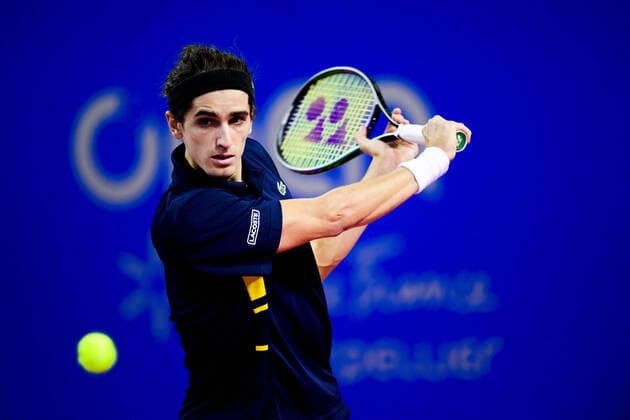 Pierre Hugues Herbert (Fra) TENNIS : Open Sud de France 2022 - Montpellier - Qualifs - 31 01 2022 JBAutissier Panoramic 