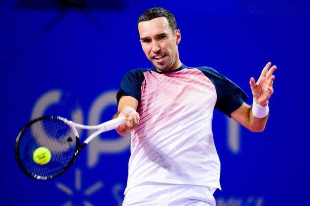 Mikhail Kukushkin (Kaz) TENNIS : Open Sud de France 2022 - Montpellier - Qualifs - 31 01 2022 JBAutissier Panoramic 