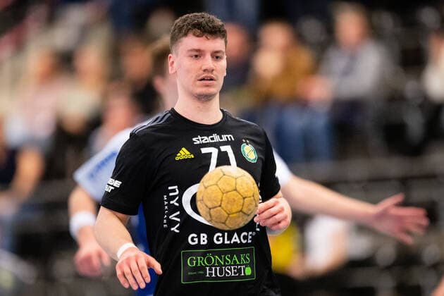 220131 Sävehofs Elias Ellefsen Ã Skipagotu during the handball match in the Handball League between Redbergslid and Sävehof on 31 January 2022 in Gothenburg,  Copyright: MICHAELxERICHSEN BB220131MI046