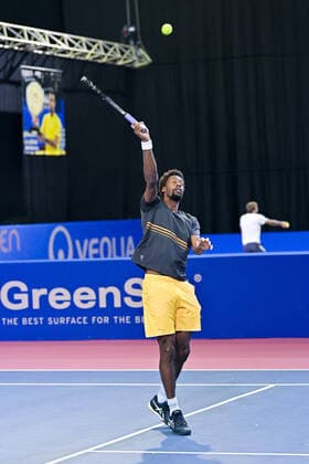 entrainement de Gael Monfils (Fra) TENNIS : Open Sud de France 2022 - Montpellier - 01 02 2022 JBAutissier Panoramic 