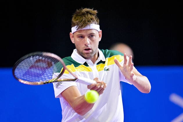 Filip Krajinovic (Srb) TENNIS : Open Sud de France 2022 - Montpellier - 01 02 2022 JBAutissier Panoramic 