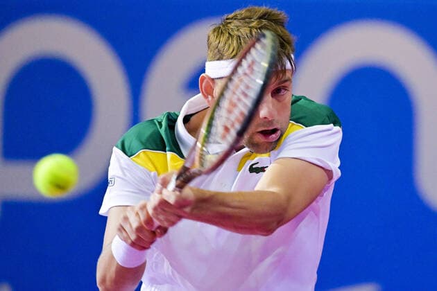 Filip Krajinovic (Srb) TENNIS : Open Sud de France 2022 - Montpellier - 01 02 2022 JBAutissier Panoramic 