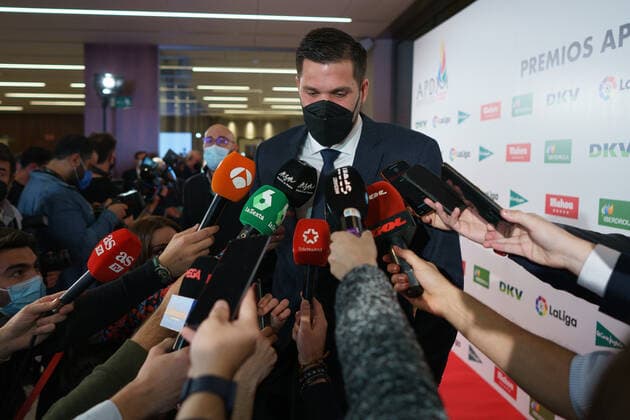January 31, 2022, Madrid, Spain: Felipe Reyes seen during the celebration of the VI Gala of the Sports Journalists in Madrid..The mayor of Madrid, Jose Luis Martinez-Almeida, was one of the award winners of the Madrid Sports Press Association (APDM), which presented its annual awards at the gala. The awards are intended to recognize the contribution made in favor of during 2021 by all the agents involved in this activity: athletes, companies, entities, clubs and journalists. Madrid Spain - ZUMAs197 0149511809st Copyright: xAtilanoxGarciax