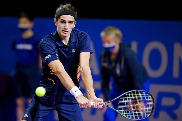 Pierre Hugues Herbert (Fra) TENNIS : Open Sud de France 2022 - Montpellier - 01 02 2022 JBAutissier Panoramic 