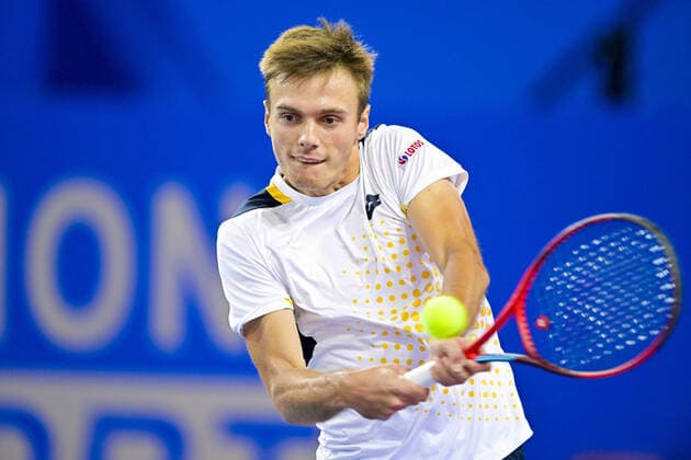 Kacper Zuk (Pol) TENNIS : Open Sud de France 2022 - Montpellier - 01 02 2022 JBAutissier Panoramic 