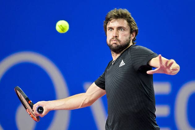 Gilles Simon (Fra) TENNIS : Open Sud de France 2022 - Montpellier - 01 02 2022 JBAutissier Panoramic 
