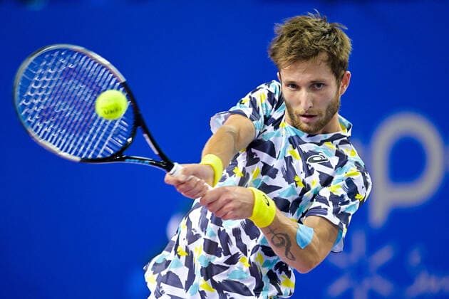 Corentin Moutet (Fra) TENNIS : Open Sud de France 2022 - Montpellier - 01 02 2022 JBAutissier Panoramic 