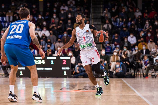 February 1, 2022, Barcelona, Barcelona, Spain: Corey Walden of Bayern Munich in action during the Turkish Airlines EuroLeague match between FC Barcelona, Barca and FC Bayern Munich at Palau Blaugrana on February 01, 2022 in Barcelona, Spain. Barcelona Spain - ZUMAa181 20220201_zaa_a181_016 Copyright: xJavierxBorregox