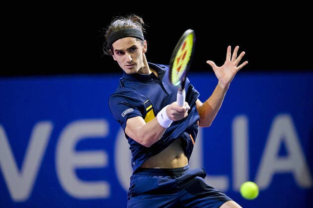 Pierre Hugues Herbert (Fra) TENNIS : Open Sud de France 2022 - Montpellier - 01 02 2022 JBAutissier Panoramic 