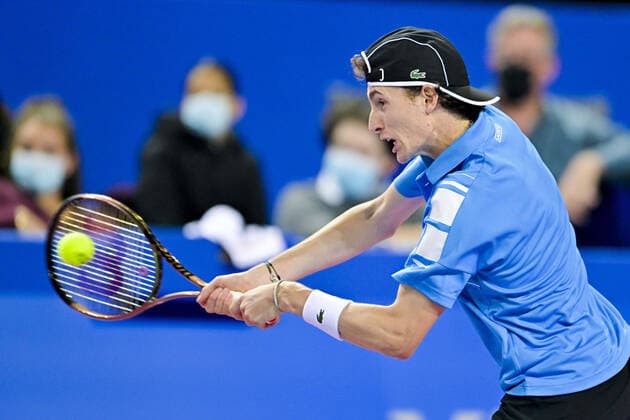 Ugo Humbert (Fra) TENNIS : Open Sud de France 2022 - Montpellier - 01 02 2022 JBAutissier Panoramic 