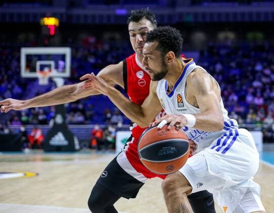 2nd February 2022 Wizink Center Madrid Spain Turkish Airlines Euroleague Basketball Real Madrid vs Olympiacos Piraeus Kostas Sloukas Olympiacos and Nigel Williams Goss Real Madrid Baloncesto 900 Cordon Press  x900 CordonxPressx xBaloncestox