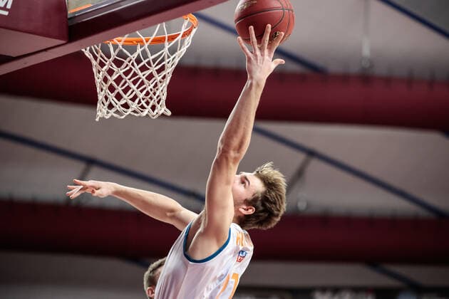 February 2, 2022, Venice, Italy: Venice, Italy, Palasport Taliercio, February 02, 2022, Moritz Krimmer (Ratiopharm ULM) during Umana Reyer Venezia vs Ratiopharm Ulm - Basketball EuroCup Championship. Basketball EuroCup Championship - Umana Reyer Venezia vs Ratiopharm Ulm, Venice, Italy  - ZUMAl164 20220202_zsa_l164_184 Copyright: xMattiaxRadonix
