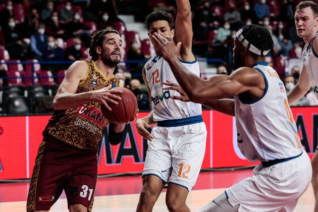 February 2, 2022, Venice, Italy: Venice, Italy, Palasport Taliercio, February 02, 2022, Michele Vitali (Umana Reyer Venezia) during Umana Reyer Venezia vs Ratiopharm Ulm - Basketball EuroCup Championship. Basketball EuroCup Championship - Umana Reyer Venezia vs Ratiopharm Ulm, Venice, Italy  - ZUMAl164 20220202_zsa_l164_198 Copyright: xMattiaxRadonix