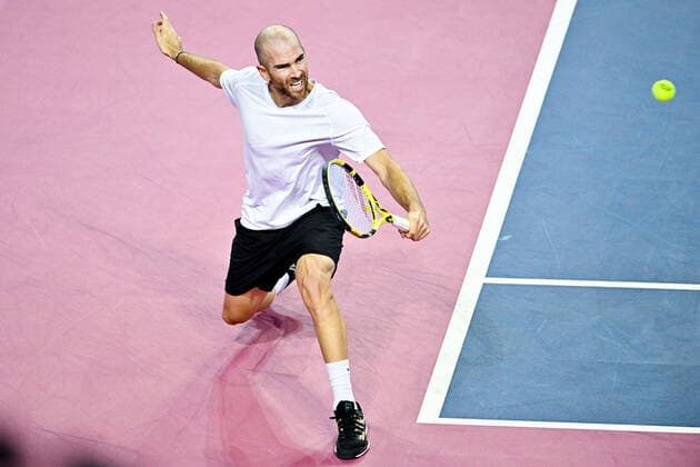 Adrian Mannarino (Fra) TENNIS : Open Sud de France 2022 - Montpellier - 03 02 2022 JBAutissier Panoramic 