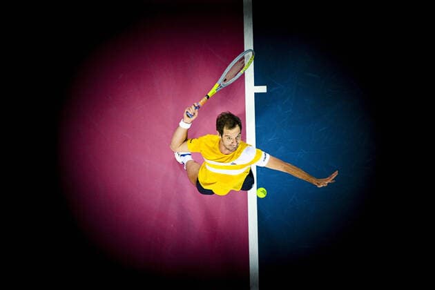 Richard Gasquet (Fra) TENNIS : Open Sud de France 2022 - Montpellier - 03 02 2022 JBAutissier Panoramic 