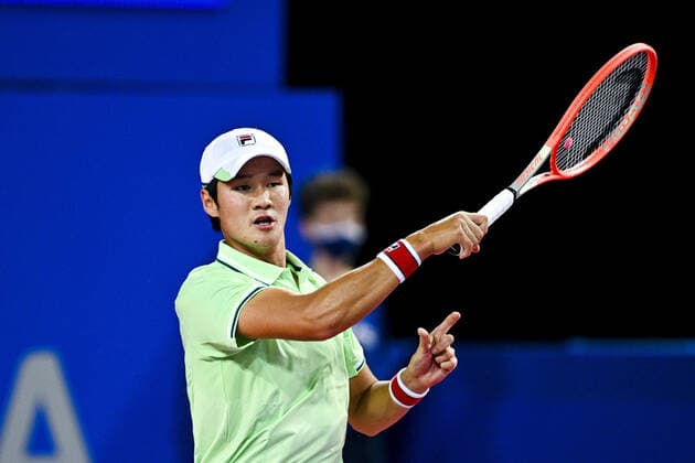 Kwon Soon Woo (Kor) TENNIS : Open Sud de France 2022 - Montpellier - 03 02 2022 JBAutissier Panoramic 