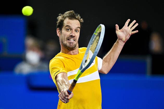Richard Gasquet (Fra) TENNIS : Open Sud de France 2022 - Montpellier - 03 02 2022 JBAutissier Panoramic 