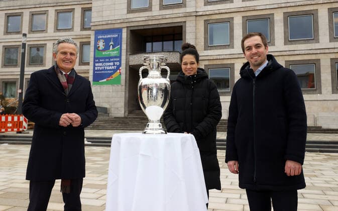 01 02 22 UEFA Euro Week Stuttgart Germany, Stuttgart, 01 02 2022, Football, UEFA Euro 2024 Week in Stuttgart v l Frank Nopper OB City of Stuttgart , Celia Sasic, Philipp Lahm