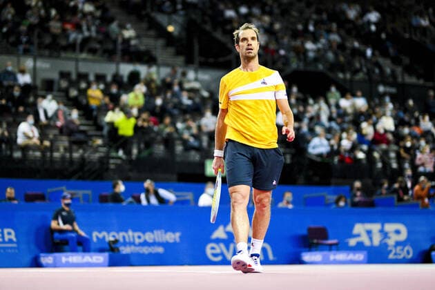 Richard Gasquet (Fra) TENNIS : Open Sud de France 2022 - Montpellier - 03 02 2022 JBAutissier Panoramic 
