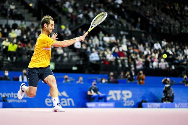 Richard Gasquet (Fra) TENNIS : Open Sud de France 2022 - Montpellier - 03 02 2022 JBAutissier Panoramic 