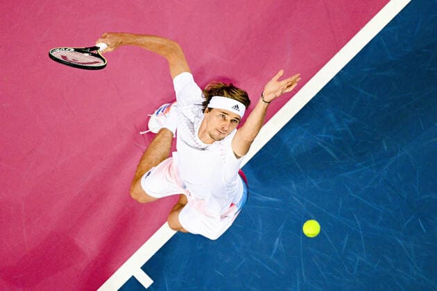 Alexander Zverev (Ger) TENNIS : Open Sud de France 2022 - Montpellier - 03 02 2022 JBAutissier Panoramic 