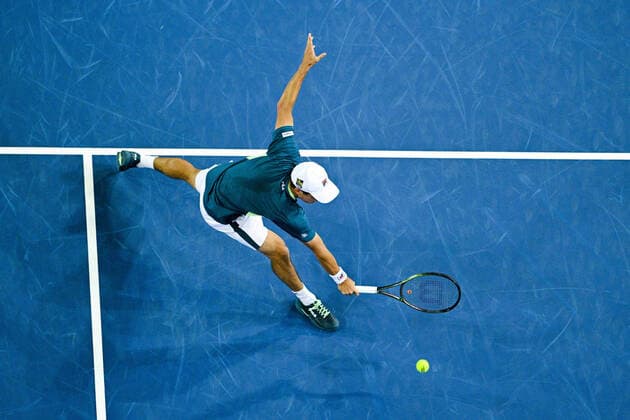 Mackenzie McDonald (usa) TENNIS : Open Sud de France 2022 - Montpellier - 03 02 2022 JBAutissier Panoramic 