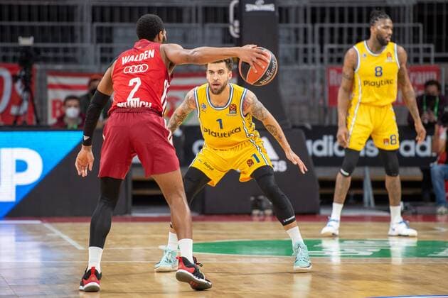 Corey Walden 2 FC Bayern , Scottie Wilbekin 1 Maccabi Fox Tel Aviv , FC Bayern Basketball vs Maccabi Fox Tel Aviv, Euroleague, 03 02 2022 Muenchen Bayern Germany Copyright: xkolbert-press UlrichxGamelx