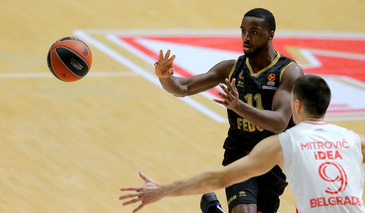 03.02.2022 Belgrade(Serbia) KK Crvena Zvezda(BC Red Star)-AS Monaco Basket Euroleague men s basketball Alpha Diallo(C) AS Monaco :Str