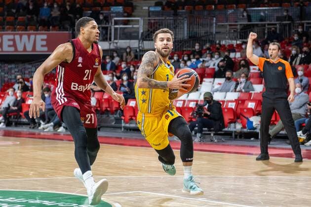 Augustine Rubit 21 FC Bayern , Scottie Wilbekin 1 Maccabi Fox Tel Aviv , FC Bayern Basketball vs Maccabi Fox Tel Aviv, Euroleague, 03 02 2022 Muenchen Bayern Germany Copyright: xkolbert-press UlrichxGamelx