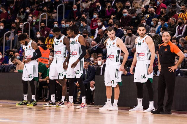 February 3, 2022, Barcelona, Barcelona, Spain: Panathinaikos OPAP Athens during the Turkish Airlines EuroLeague match between FC Barcelona, Barca and Panathinaikos OPAP Athens at Palau Blaugrana on February 03, 2022 in Barcelona, Spain. Barcelona Spain - ZUMAa181 20220203_zaa_a181_016 Copyright: xJavierxBorregox