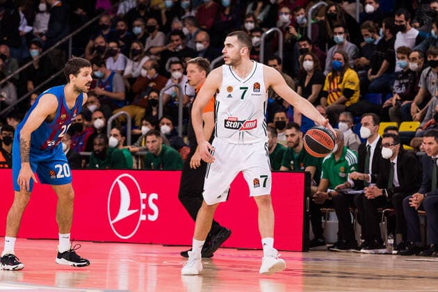 February 3, 2022, Barcelona, Barcelona, Spain: Eleftherios Bochoridis of Panathinaikos OPAP Athens in action during the Turkish Airlines EuroLeague match between FC Barcelona, Barca and Panathinaikos OPAP Athens at Palau Blaugrana on February 03, 2022 in Barcelona, Spain. Barcelona Spain - ZUMAa181 20220203_zaa_a181_022 Copyright: xJavierxBorregox