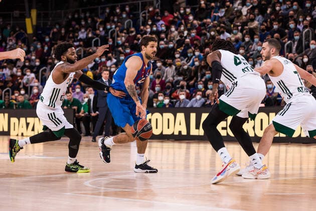 February 3, 2022, Barcelona, Barcelona, Spain: Nico Laprovittola of FC Barcelona, Barca in action during the Turkish Airlines EuroLeague match between FC Barcelona and Panathinaikos OPAP Athens at Palau Blaugrana on February 03, 2022 in Barcelona, Spain. Barcelona Spain - ZUMAa181 20220203_zaa_a181_029 Copyright: xJavierxBorregox