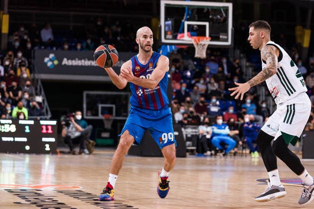 February 3, 2022, Barcelona, Barcelona, Spain: Nick Calathes of FC Barcelona, Barca in action during the Turkish Airlines EuroLeague match between FC Barcelona and Panathinaikos OPAP Athens at Palau Blaugrana on February 03, 2022 in Barcelona, Spain. Barcelona Spain - ZUMAa181 20220203_zaa_a181_035 Copyright: xJavierxBorregox