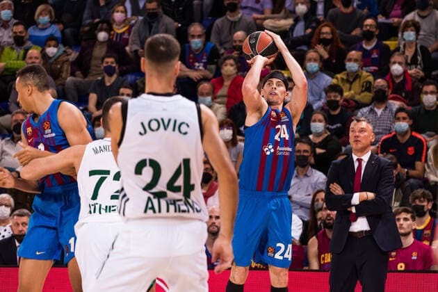 February 3, 2022, Barcelona, Barcelona, Spain: Kyle Kuric of FC Barcelona, Barca in action during the Turkish Airlines EuroLeague match between FC Barcelona and Panathinaikos OPAP Athens at Palau Blaugrana on February 03, 2022 in Barcelona, Spain. Barcelona Spain - ZUMAa181 20220203_zaa_a181_041 Copyright: xJavierxBorregox