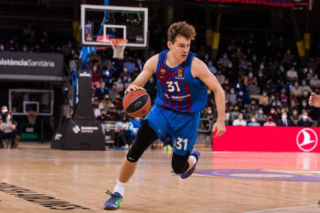 February 3, 2022, Barcelona, Barcelona, Spain: Rokas Jokubaitis of FC Barcelona, Barca in action during the Turkish Airlines EuroLeague match between FC Barcelona and Panathinaikos OPAP Athens at Palau Blaugrana on February 03, 2022 in Barcelona, Spain. Barcelona Spain - ZUMAa181 20220203_zaa_a181_042 Copyright: xJavierxBorregox