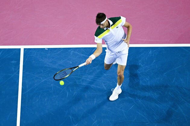 Filip Krajinovic (Srb) TENNIS : Open Sud de France 2022 - Montpellier - 04 02 2022 JBAutissier Panoramic 