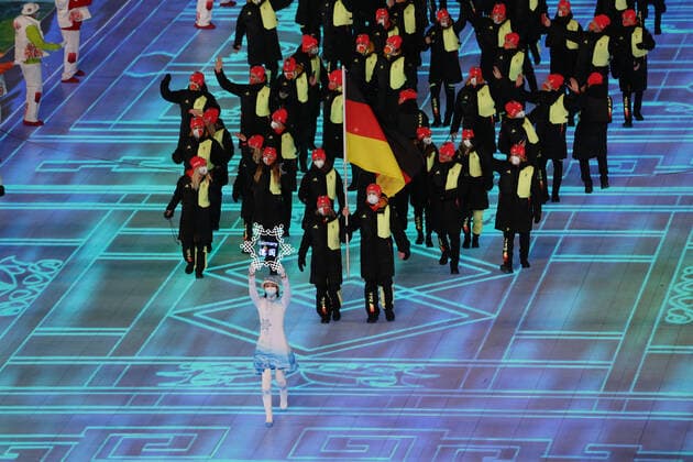 (220205) -- BEIJING, Feb. 5, 2022 -- The Olympic delegation of Germany parade into the National Stadium during the opening ceremony of the Beijing 2022 Olympic Winter games, Winterspiele,Spiele, Summer games in Beijing, capital of China, Feb. 4, 2022. ) (BEIJING2022)CHINA-BEIJING-OLYMPIC WINTER GAMES-OPENING CEREMONY (CN) XuxZijian 