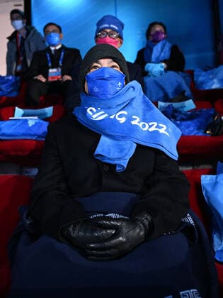 (220204) -- BEIJING, Feb. 4, 2022 -- Cambodian King Norodom Sihamoni looks on during the opening ceremony of the 24th Olympic Winter games, Winterspiele,Spiele, Summer games at the National Stadium in Beijing, capital of China, Feb. 4, 2022. ) (BEIJING2022)CHINA-BEIJING-OLYMPIC WINTER GAMES-OPENING CEREMONY (CN) MaxNing 