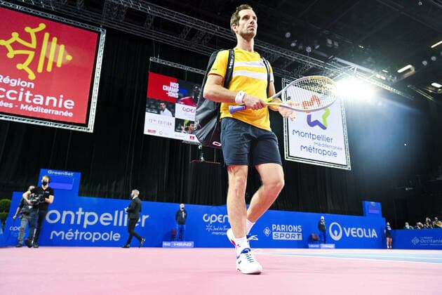 Richard Gasquet (Fra) TENNIS : Open Sud de France 2022 - Montpellier - 04 02 2022 JBAutissier Panoramic 
